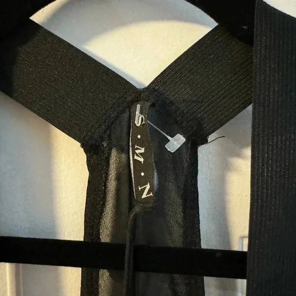 S.M.N Chain Swim Coverup Dress Black OneSize NWT Edgy Fun Chain Necklace Detail - Picture 6 of 16